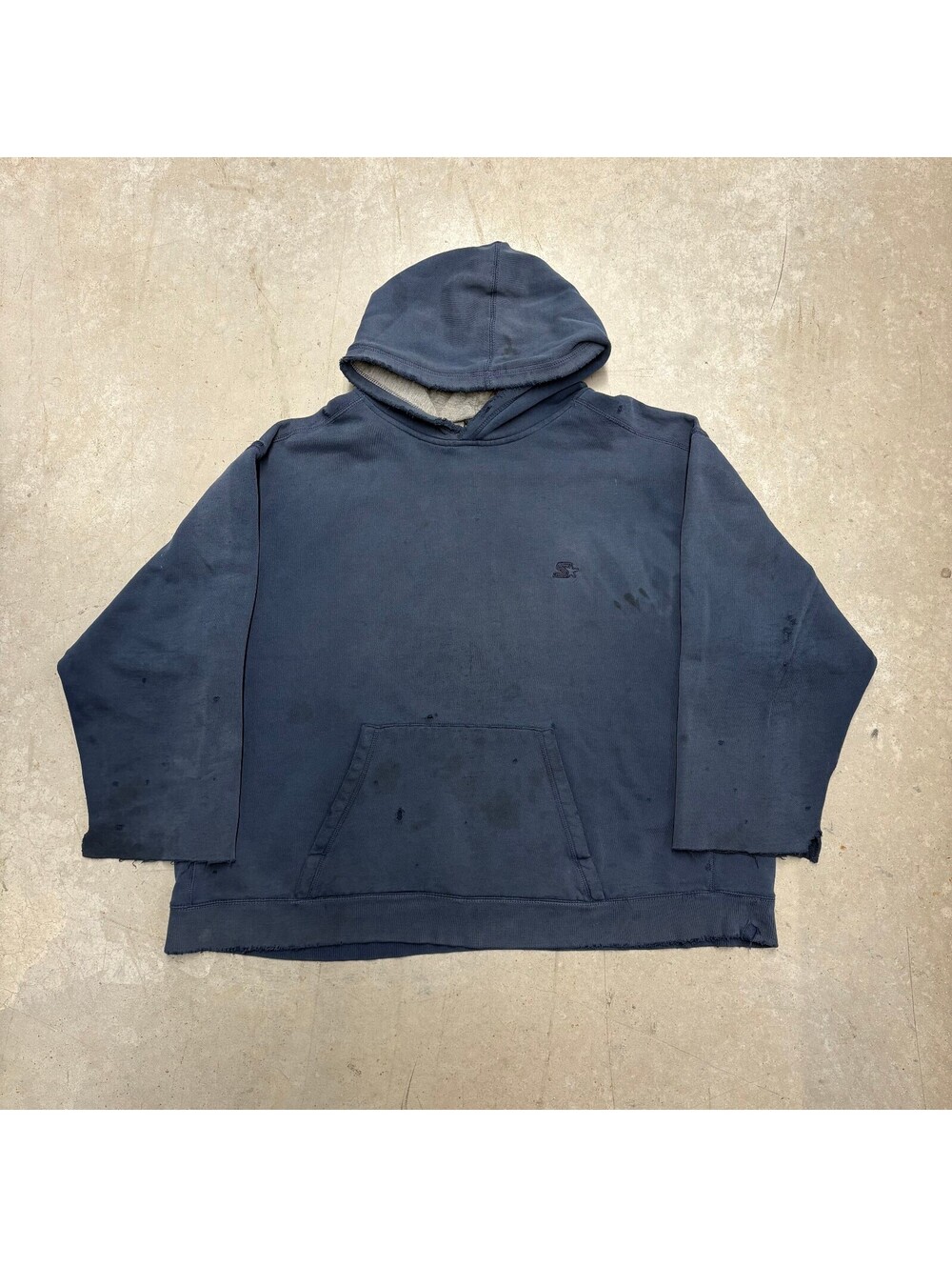 Vintage 2000s Starter Thrashed & Faded Pullover Hoodie 3XL Navy